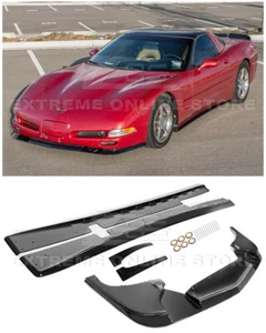 Faldas laterales y divisores de labios delanteros estilo 97-04 Corvette C5 | ZR1 NEGRO BRILLANTE - Imagen 1 de 12