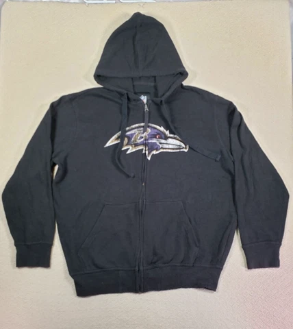 NFL Baltimore Ravens Sweater Mens Large L Full Zip Hoodie Sweatshirt Football Cover