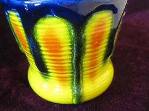 Vintage SylvaC Art Pottery Planter 5137 England Yellow Blue Mint Condition Rare - Picture 1 of 8
