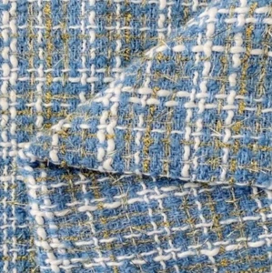 Light Blue/ Gold  Soft Tweed sold by the 1.5 Yards - Picture 1 of 2