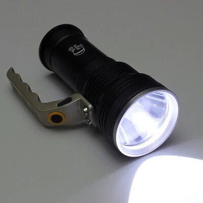 USB wiederaufladbare LED Taschenlampe mit rotem Warnlicht I 8000 Lumen - Bild 1 von 4
