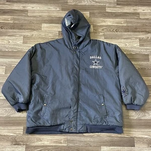 Chaqueta acolchada con capucha vintage de los Dallas Cowboys para hombre XL forrada con edredón retro años 90 NFL - Imagen 1 de 8