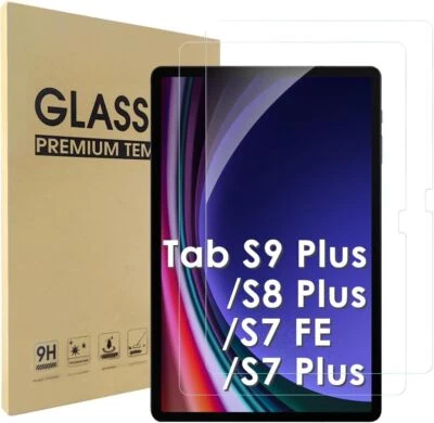 2 Pcs for Samsung Galaxy Tab S9 Plus 2023 Screen Protector Tempered Glass Cover - Image 1 of 4