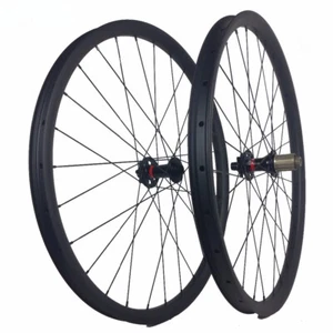 27.5er XC MTB Bicycle Carbon Wheels 35X25mm Hookless Tubeless Clincher Wheelset - Picture 1 of 16