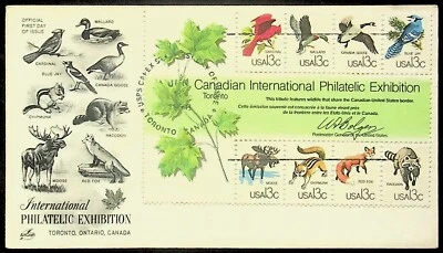 1976 Canadian International Philatelic Exhibition FDC Artcraft Wildlife USA 13¢  - Image 1 of 2