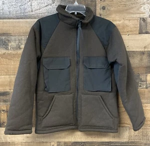 US Military Cold Weather Fleece Pile Jacket M Brown Zip Synthetic Fiber Outdoor - Picture 1 of 12