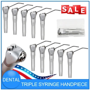 10 Kit Spruzzatore Acqua Aria Dentale Tripla Siringa 3 Vie Manipolo + Punta Ugello FDA - Foto 1 di 11