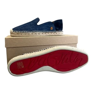 Christian Louboutin Alpargatas Denim Talla UK 7 Espadon Plano EUR 41 Louboutin - Imagen 1 de 17