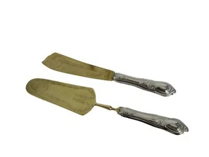 Cubiertos antiguos elevador de pasteles y cuchillo Biedermeier plata 800 - Imagen 1 de 5