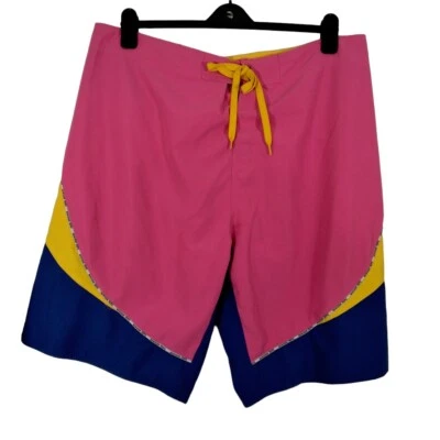 Hawaiian Tropic Mens XL  Color Blocked Board Shorts Summer Beach Drawstring - Image 1 of 4