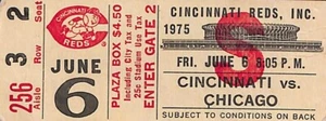 JUNE 6, 1975 CHICAGO CUBS @ CINCINNATI REDS TICKET STUB - Picture 1 of 1