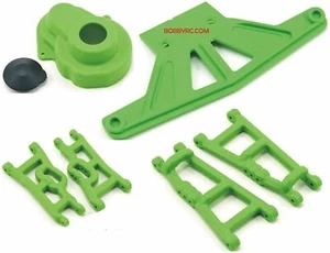 RPM Suspension Arms, Gear Cover & Bumper GREEN For Traxxas 2wd Rustler Stampede - Picture 1 of 1