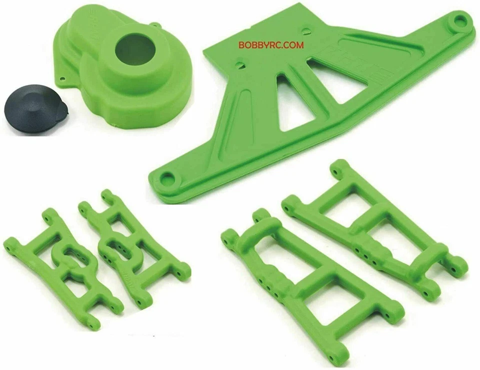 RPM Suspension Arms, Gear Cover & Bumper GREEN For Traxxas 2wd Rustler Stampede - Image 1 of 1