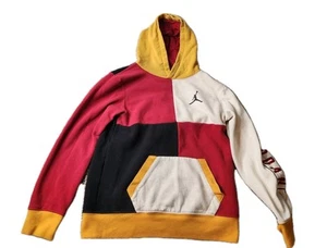 Nike Air Jordan Big Kids Paprika Colorblock Fleece Pullover Hoodie Size L - Picture 1 of 9