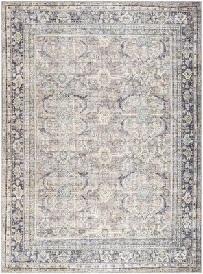 Area Rugs Eran Traditional Light Silver Washable Area Rug - Image 1 of 4
