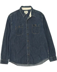 TIMBERLAND Mens Regular Fit Denim Shirt Large Blue Cotton AZ02 - Picture 1 of 3