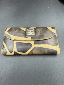 Vintage Dooney & Bourke 1979 Print full size leather wallet W Check Book Cover - Picture 1 of 15