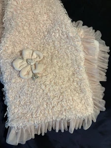 NWOT Bunnies By The Bay VTG Peachy Pink Plush Minky Baby Crib Stroller Blanket - Picture 1 of 10