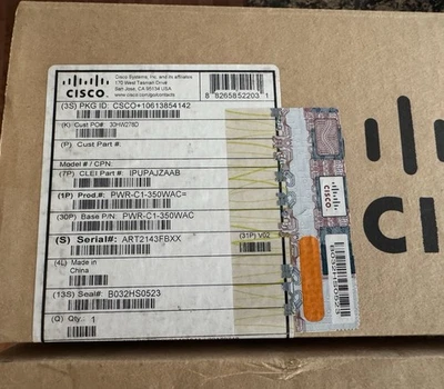 Cisco 3850 350WAC Power Supply PWR-C1-350WAC News, Sealed In Box - Image 1 of 4