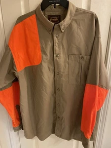 Gamehide Long Sleeve Upland Field Shooting Shirt 2XL Tan/Blaze Orange - Picture 1 of 8