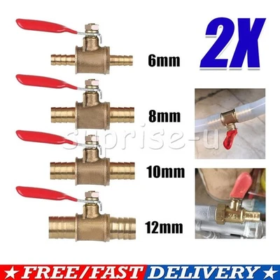 NATURE.LIFE1 2* Brass Ball Valve 6mm 8mm 10mm 12mm Hose Barb Water/Air Gas Fuel Line Shut-off