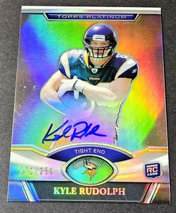 2011 Topps Platinum Refractor /250 Rookie Auto Kyle Rudolph RC #97 Vikings - Picture 1 of 2