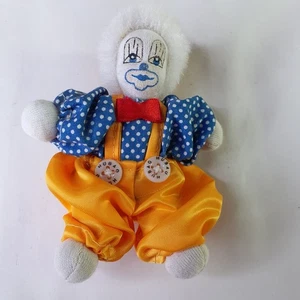 Hubao Vintage Pequeño Payaso Juguete 12cm Conjunto Amarillo Pelo Blanco - Imagen 1 de 5