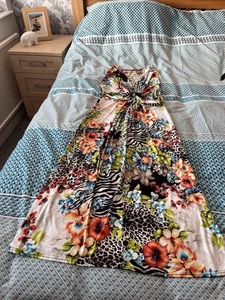 Excellent NWOT Sleeveless Tropical Print Summer Dress One Size 16/18 M/L - Picture 1 of 4