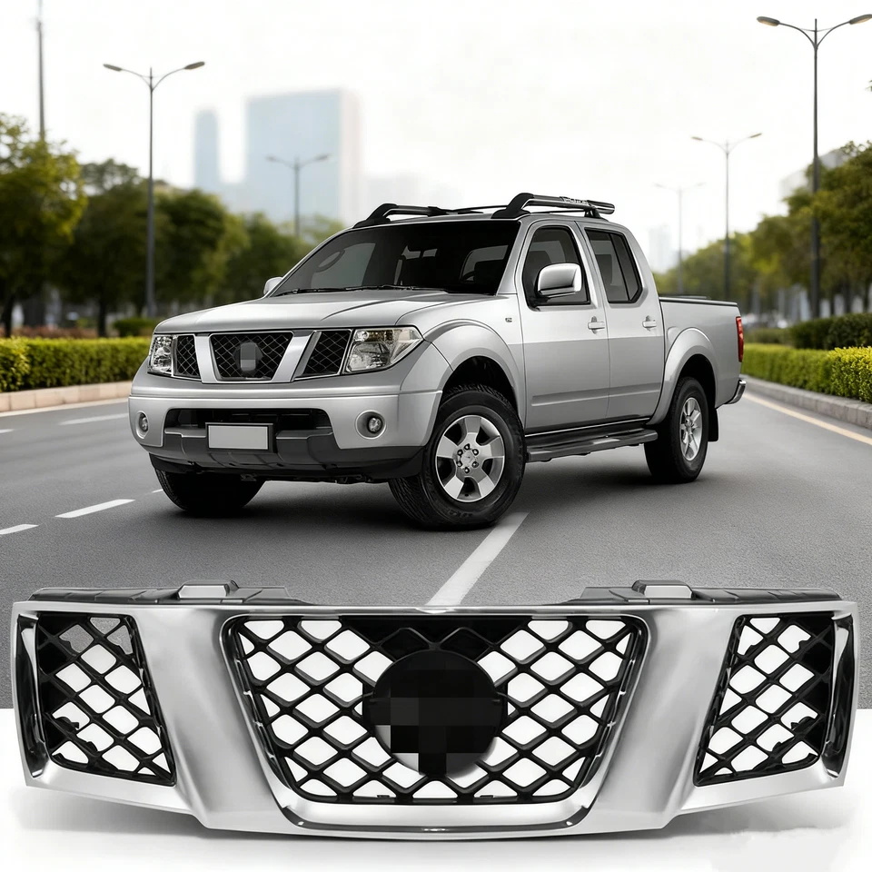 Fit For 2009-2021 Nissan Frontier Grille Assembly Chrome Shell w/ Black Insert - Image 1 of 4