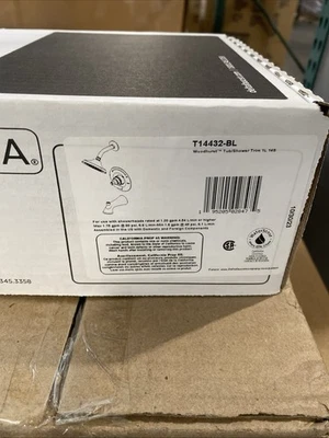 Delta Woodhurst Matte Black 1-Handle Tub/Shower Trim Kit T-14432-BL - Image 1 of 4