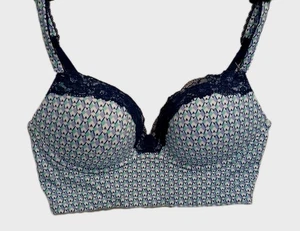 Victoria's Secret BH Damen Größe 34B gepolstert Push-up blau Colorblock kabellos gebraucht, in einwandfreiem Zustand - Bild 1 von 10