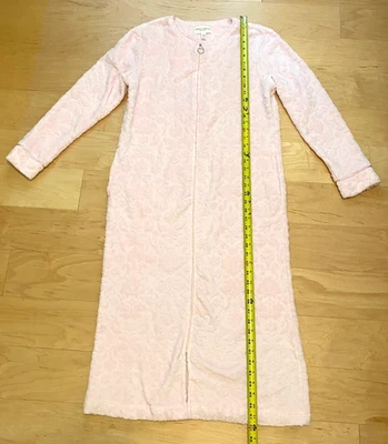 laura ashley nightgown pink super soft full length Zip S/M cottage core granny - Image 1 of 4
