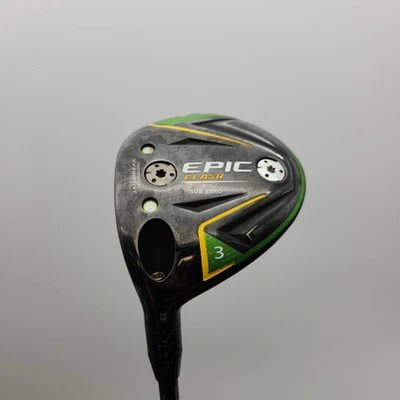 LEFTY 2019 CALLAWAY EPIC FLASH SZ 3 WOOD 15* STIFF PROJX HZRDUS GOOD - Image 1 of 4