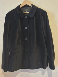 Talbots Samt Blazer Jacke schwarz klassisch Gr. 22 W Old Money Preppy Urlaub Neu mit Etikett - Bild 1 von 14