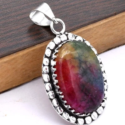 Regenbogen Solar Quarz Ethnisch Handgemachter Anhänger Schmuck 0,8" P 1363 - Bild 1 von 4