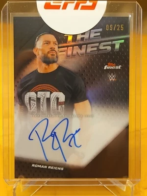 2025 Topps WWE Finest Roman Reigns Auto #'d 09/25 The Finest Black Refractor 🔥☝ - Imagem 1 de 2