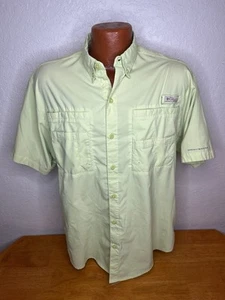 Men's Columbia PFG Omni-Shade S/S Button Front Shirt Medium M | Poly | Green - Picture 1 of 6