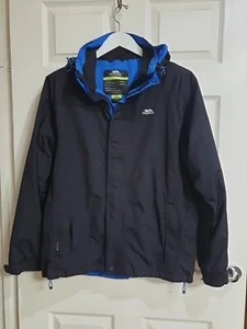 Trespass Jacket Raincoat Size M  TP75 Tres Tex Black /Blue - Picture 1 of 12