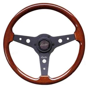 CLASSIC WOOD STEERING WHEEL 340mm 13.4" LUISI "MONTREAL" MAHOGANY MADE IN ITALY - Picture 1 of 10