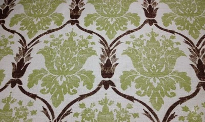 TELA DE TAPICERÍA NUBBY DAMASCO VERDE OFELIA DISEÑOS BALARD POR YARDA Foto 1 de 4