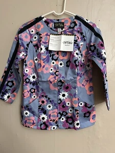 Chaqueta Guirnalda Floral Bob Mackie XXS Gris Cremallera Frontal con Borde de Grosgrain Nueva con Etiquetas - Imagen 1 de 5