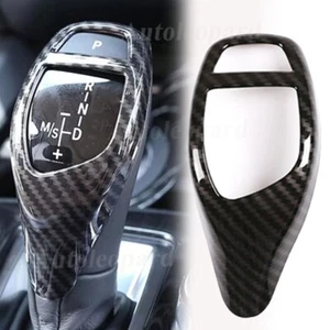 Gear Shift Knob Cover Trim ABS For BMW 1 2 3 4 5 6 Series X3 X5 X4 Carbon Fiber - Picture 1 of 9