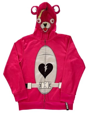 Fortnite Cuddle Team Leader Cosplay Zippered Hoodie Costume Kid’s Pink Size M - Image 1 of 4