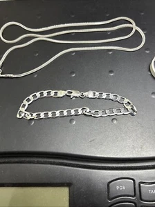 Silver Necklace, Ring, And Bracelet Set - Picture 1 of 5