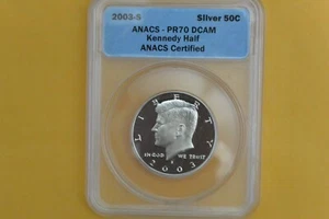 2003-S SILVER KENNEDY HALF Dollar ANACS PR70DCAM - Picture 1 of 4