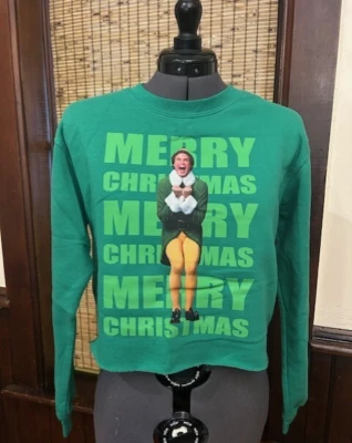 ELF Women's Merry Christmas Cropped Sweatshirt Buddy the Elf Large - Image 1 of 2