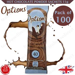 Options Individual Instant Hot Chocolate Powder Sachets 11g - Box of 100 - Picture 1 of 1