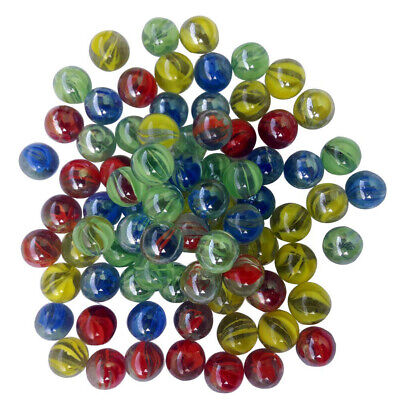 100 Coloured Glass Marbles Assorted Vintage Classic Traditional Kids Toys Games • 3.49£