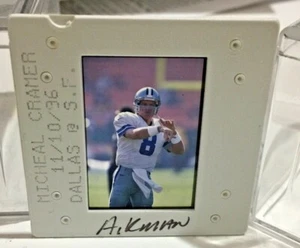 Troy Aikman 1996 Pacific Slide originale Cowboys vs 49ers 1/1 SP Michael Cramer - Foto 1 di 1