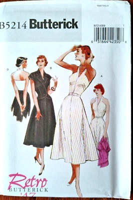 Butterick Vintage 1940's Halter Dress & Jacket Re-issue Pattern B5214 8-14/16-24 - Image 1 of 3